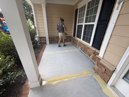 Prepared residential concrete floor ready for coating